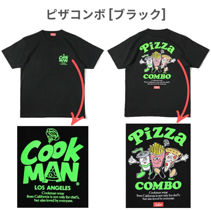 COOKMANクックマンTシャツメンズレディース半袖プリント英語2025新作ピザハンバーガーポップコーン目玉焼き新幹線
