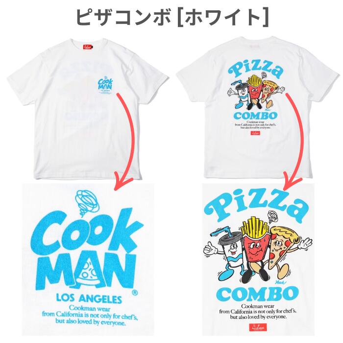 COOKMANクックマンTシャツメンズレディース半袖プリント英語2025新作ピザハンバーガーポップコーン目玉焼き新幹線
