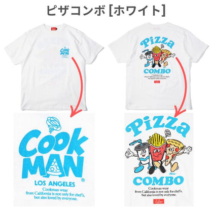 COOKMANクックマンTシャツメンズレディース半袖プリント英語2025新作ピザハンバーガーポップコーン目玉焼き新幹線