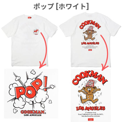 COOKMANクックマンTシャツメンズレディース半袖プリント英語2025新作ピザハンバーガーポップコーン目玉焼き新幹線