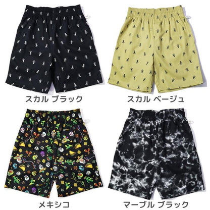 COOKMANクックマンシェフパンツショートパンツ総柄メンズレディースシェフパンハーフパンツ半ズボンメキシコスプラッシュスカルロブスターオールドタトゥーウエストゴムリラックスパンツ