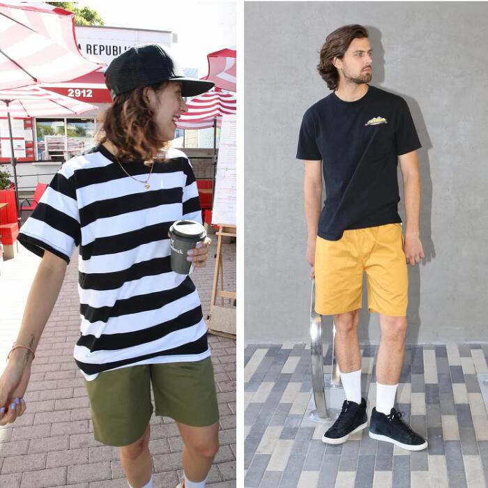 COOKMANクックマン無地シェフパンツハーフパンツショートパンツ半ズボンメンズレディースシェフパンChefPantsプレーンブラックオリーブブラウンベージュブルーオレンジセットアップコーデワイドパンツルーズパンツ