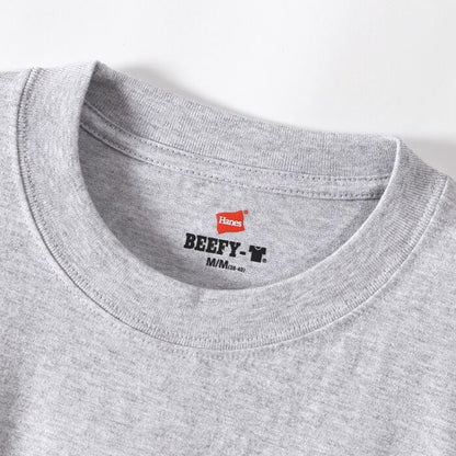 メンズTシャツ綿100ヘインズビーフィー無地ヘビーウエイト丸胴大きいコットン100肉厚パックT半袖1P2P2枚HANESBEEFY-T黒白グレーネイビーH5180