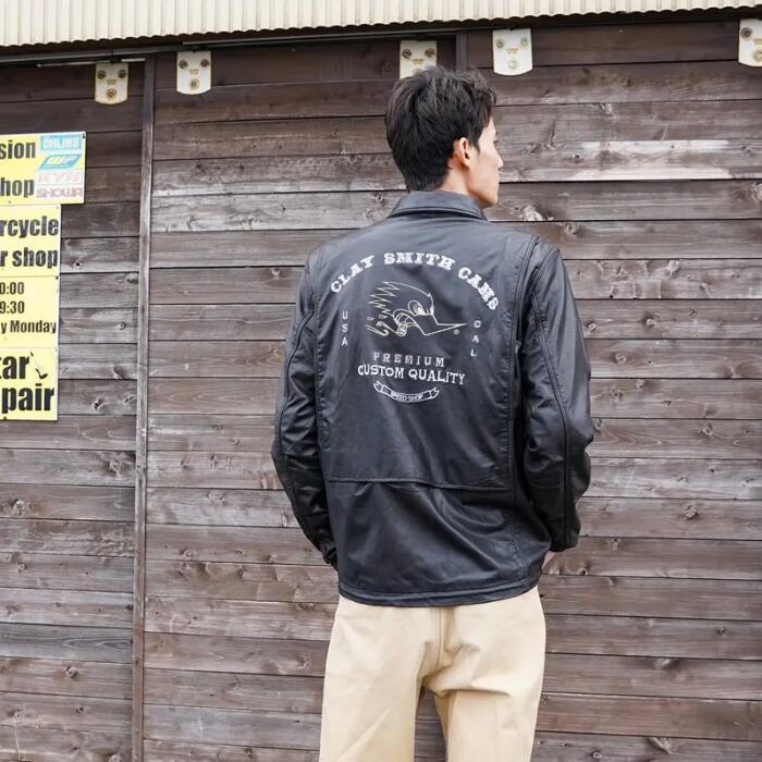 クレイスミス本革レザージャケットアウターClaySmith防風オリオンエースナイロンメンズレディース防寒バイクバイカージャケットライダースジャケット防風アメカジワークジャケット無骨大きいサイズブランドCSY-5050自転車