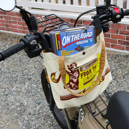 メンズレディーストートバッグ自転車バイクサイクルトートハンドル装着サドルバッグバッグカゴ代用通勤通学自転車バッグデニムJGC-1103JGC-1102街乗り取り外し簡単トートバッグ型サイクルバッグ