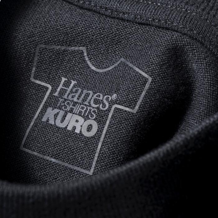ヘインズKUROクロTシャツノースリーブ綿100コットン丸胴黒Hanesクルーネック無地シンプル厚手メンズレディースユニセックスカットソーギフトプレゼントヘビーオンスヘビーウエイトブランドHM3-B202