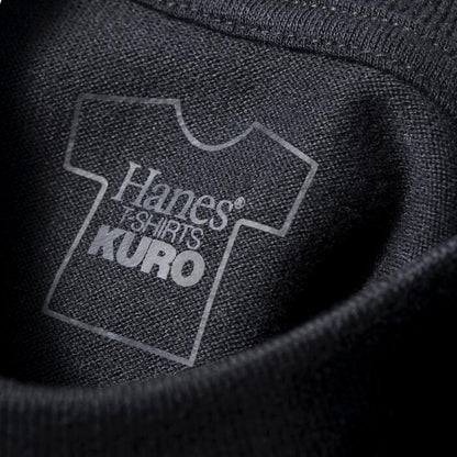 ヘインズKUROクロTシャツノースリーブ綿100コットン丸胴黒Hanesクルーネック無地シンプル厚手メンズレディースユニセックスカットソーギフトプレゼントヘビーオンスヘビーウエイトブランドHM3-B202
