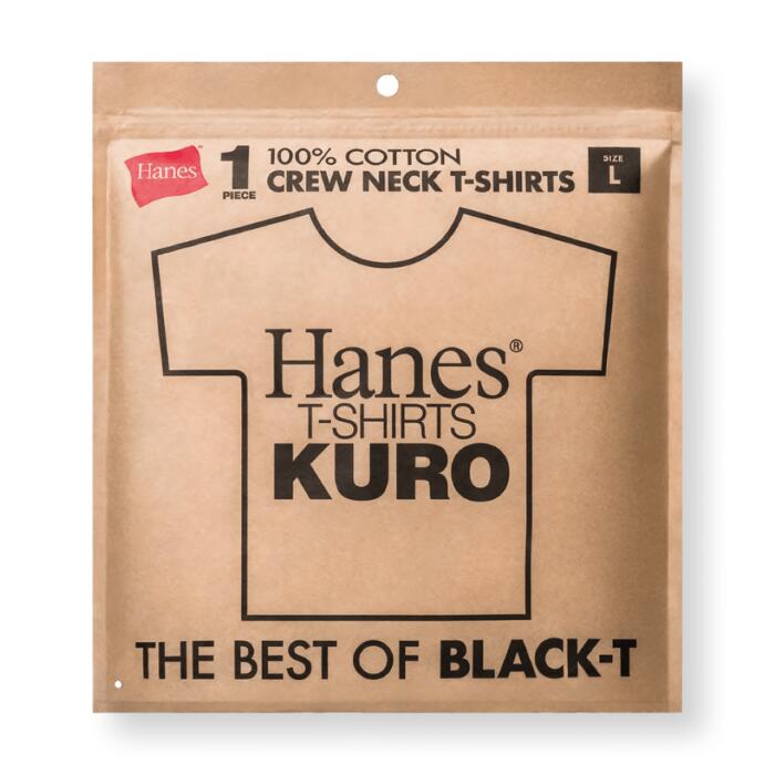 ヘインズKUROクロTシャツノースリーブ綿100コットン丸胴黒Hanesクルーネック無地シンプル厚手メンズレディースユニセックスカットソーギフトプレゼントヘビーオンスヘビーウエイトブランドHM3-B202
