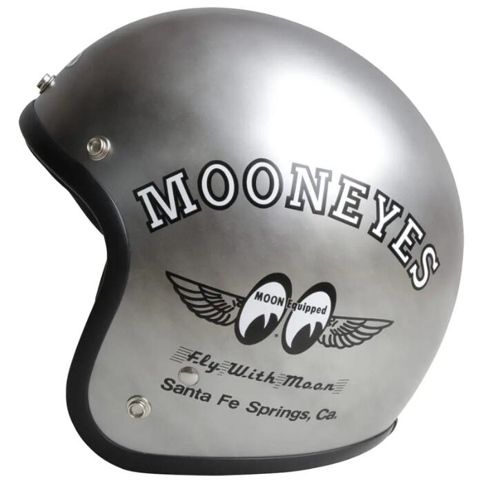 MOONEYESムーンアイズヘルメットオリオンエースJETジェットヘルPSCSGオープンフェイスヘルメットMETALメタルヘルメットメタルカラー銀色シルバーOMH-029原付シティバイク