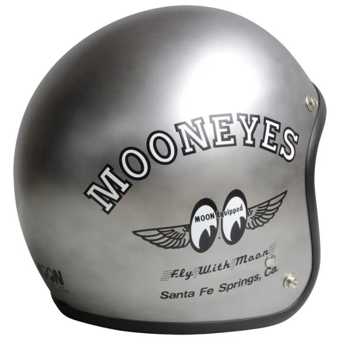 MOONEYESムーンアイズヘルメットオリオンエースJETジェットヘルPSCSGオープンフェイスヘルメットMETALメタルヘルメットメタルカラー銀色シルバーOMH-029原付シティバイク