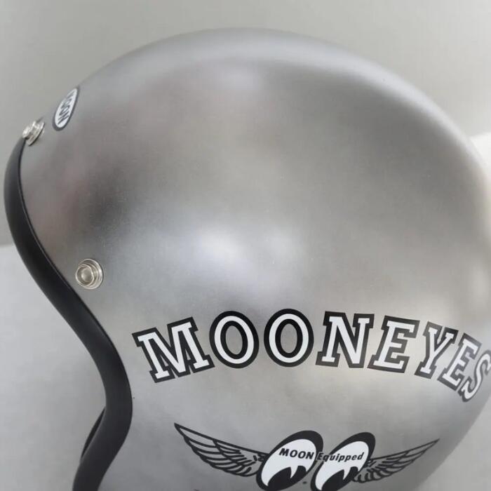 MOONEYESムーンアイズヘルメットオリオンエースJETジェットヘルPSCSGオープンフェイスヘルメットMETALメタルヘルメットメタルカラー銀色シルバーOMH-029原付シティバイク
