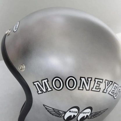 MOONEYESムーンアイズヘルメットオリオンエースJETジェットヘルPSCSGオープンフェイスヘルメットMETALメタルヘルメットメタルカラー銀色シルバーOMH-029原付シティバイク