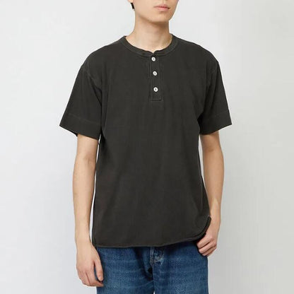 【1000円OFF】ヘルスニットHealthknitTシャツ半袖綿100ヘンリーネックメンズレディースユニセックスピグメント染め丸胴フラットシーマUSコットンUSAコットンおしゃれかわいい10060