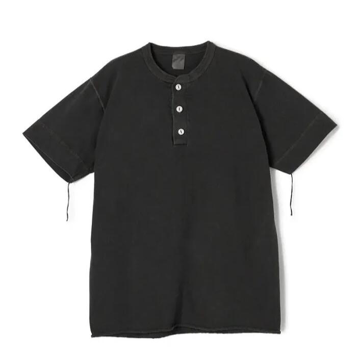 【1000円OFF】ヘルスニットHealthknitTシャツ半袖綿100ヘンリーネックメンズレディースユニセックスピグメント染め丸胴フラットシーマUSコットンUSAコットンおしゃれかわいい10060