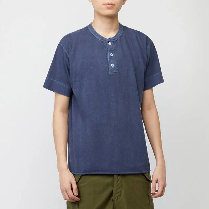 【1000円OFF】ヘルスニットHealthknitTシャツ半袖綿100ヘンリーネックメンズレディースユニセックスピグメント染め丸胴フラットシーマUSコットンUSAコットンおしゃれかわいい10060
