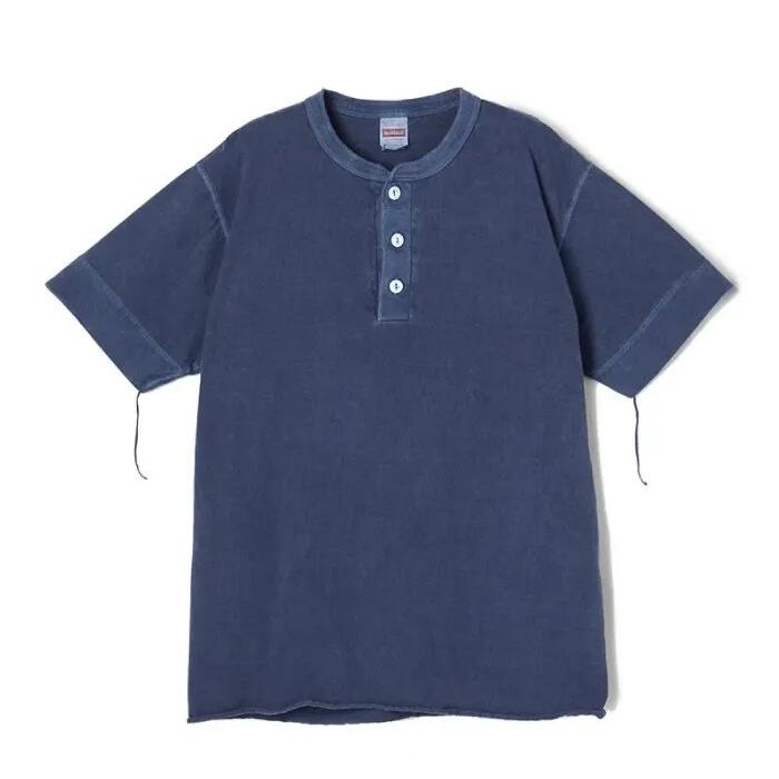 【1000円OFF】ヘルスニットHealthknitTシャツ半袖綿100ヘンリーネックメンズレディースユニセックスピグメント染め丸胴フラットシーマUSコットンUSAコットンおしゃれかわいい10060