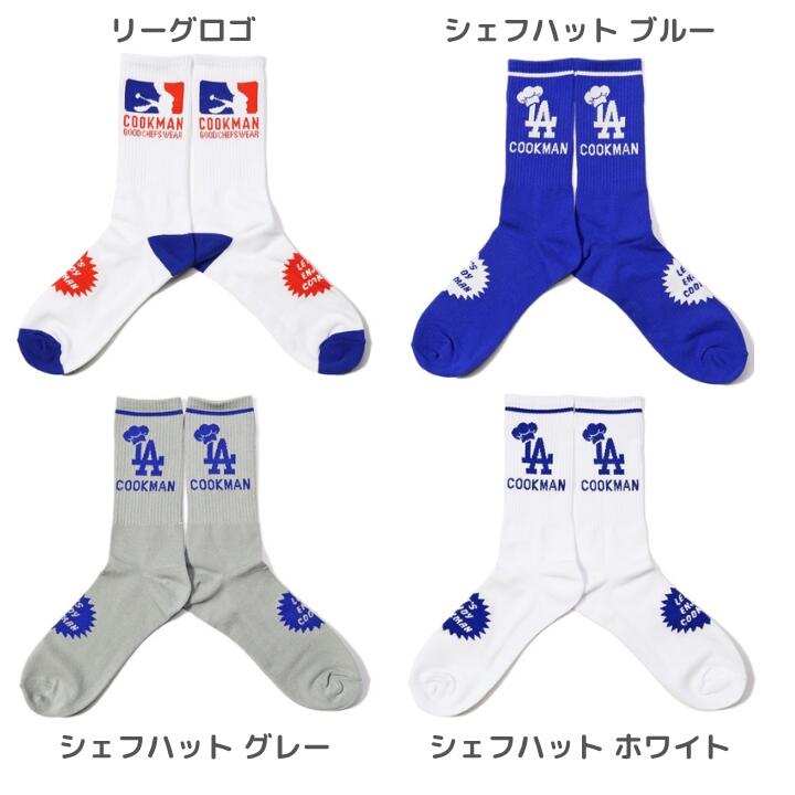 Cookmanクックマン靴下ソックスメンズレディースクルーソックスリブクルーソックスブラックホワイトレッドペイズリーバンダナLAロサンゼルススーパーマーケットビールフレイムFATBURGERFATLOGO