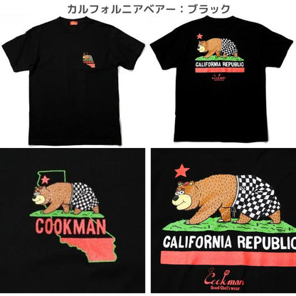 COOKMANクックマンTシャツ半袖メンズレディース黒白ブラックホワイトTMPaintプリントイラストかわいい夏ハンバーガーホットドッグピザパーティーアボットキニー