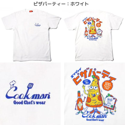 COOKMANクックマンTシャツ半袖メンズレディース黒白ブラックホワイトTMPaintプリントイラストかわいい夏ハンバーガーホットドッグピザパーティーアボットキニー