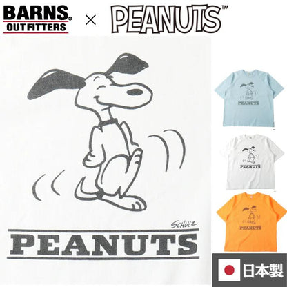 BARNSOUTFITTERS日本製スヌーピーピーナッツコラボ半袖ラグランTシャツ厚手ヘビーウエイトヘビーオンスBR-25266メンズレディースユニセックス綿100バーンズ