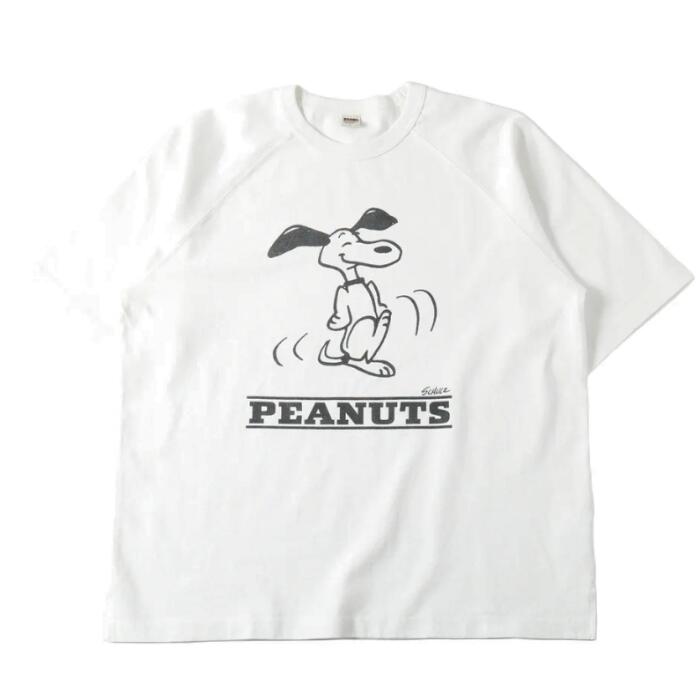 BARNSOUTFITTERS日本製スヌーピーピーナッツコラボ半袖ラグランTシャツ厚手ヘビーウエイトヘビーオンスBR-25266メンズレディースユニセックス綿100バーンズ