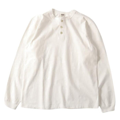 BARNSOUTFITTERS長袖日本製綿100ロンTメンズバーンズCOZUNコズンボタンワークス猫目ボタンヘビーウエイトヘンリーネックオーバーサイズロングTシャツ肉厚大きいサイズBR-3044BSP