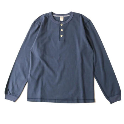 BARNSOUTFITTERS長袖日本製綿100ロンTメンズバーンズCOZUNコズンボタンワークス猫目ボタンヘビーウエイトヘンリーネックオーバーサイズロングTシャツ肉厚大きいサイズBR-3044BSP
