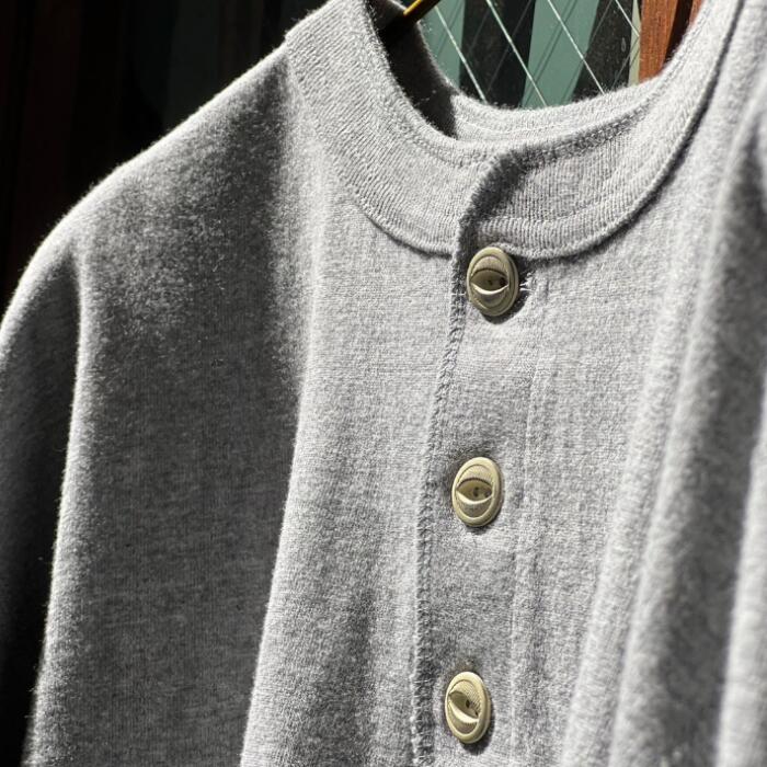 BARNSOUTFITTERS長袖日本製綿100ロンTメンズバーンズCOZUNコズンボタンワークス猫目ボタンヘビーウエイトヘンリーネックオーバーサイズロングTシャツ肉厚大きいサイズBR-3044BSP