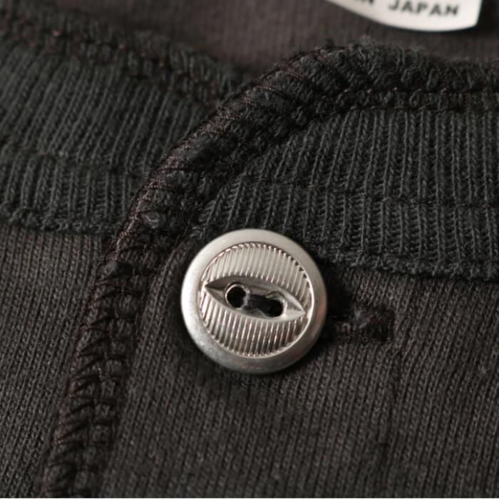BARNSOUTFITTERS長袖日本製綿100ロンTメンズバーンズCOZUNコズンボタンワークス猫目ボタンヘビーウエイトヘンリーネックオーバーサイズロングTシャツ肉厚大きいサイズBR-3044BSP