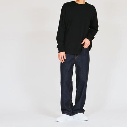 ＼クーポン配布中／ヘインズKUROクロTシャツ長袖ロンT綿100コットン丸胴黒Hanesクルーネック無地シンプル厚手メンズレディースユニセックスカットソーギフトプレゼントヘビーオンスヘビーウエイトブランドHM4-C201