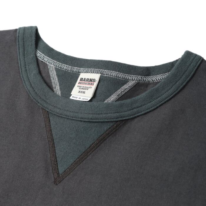 BARNSOUTFITTERSバーンズTシャツコズンヘビーウエイト半袖メンズアメカジ丸胴ブランド日本製定番無地両VガゼットクルーネックSTANDARDCOZUNBR-8145