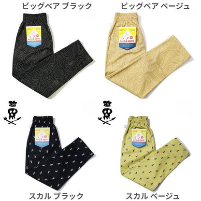 COOKMANクックマンシェフパンツ総柄メンズレディースシェフパンオールドタトゥーペイズリービッグベアメキシコスプラッシュロブスタースカルマーブルステインウエストゴムリラックスパンツ