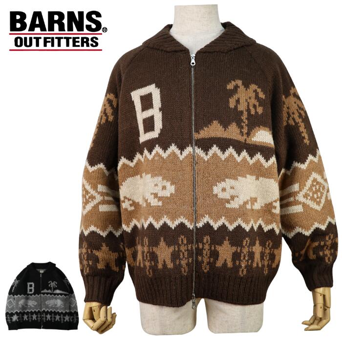 BARNSOUTFITTERSバーンズセーターカウチンカーディガンウールニットあったか長袖メンズレディースアメカジロングBR-25451barnsoutfitters