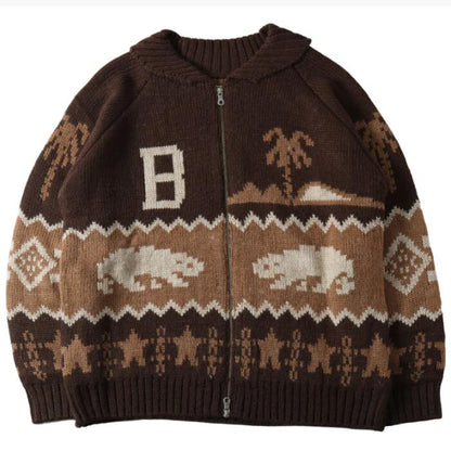 BARNSOUTFITTERSバーンズセーターカウチンカーディガンウールニットあったか長袖メンズレディースアメカジロングBR-25451barnsoutfitters