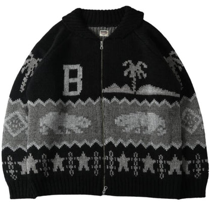 BARNSOUTFITTERSバーンズセーターカウチンカーディガンウールニットあったか長袖メンズレディースアメカジロングBR-25451barnsoutfitters