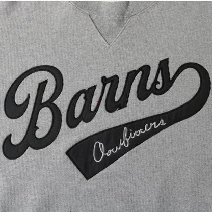barnsoutfittersバーンズスウェットトレーナークルーネックメンズレディースユニセックス日本製V字ガゼットブランドロゴ刺繍綿100コットンセットアップ上下野球ベースボールBR-25362