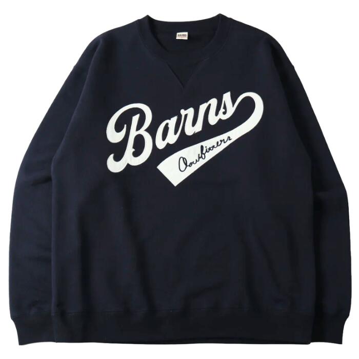 barnsoutfittersバーンズスウェットトレーナークルーネックメンズレディースユニセックス日本製V字ガゼットブランドロゴ刺繍綿100コットンセットアップ上下野球ベースボールBR-25362