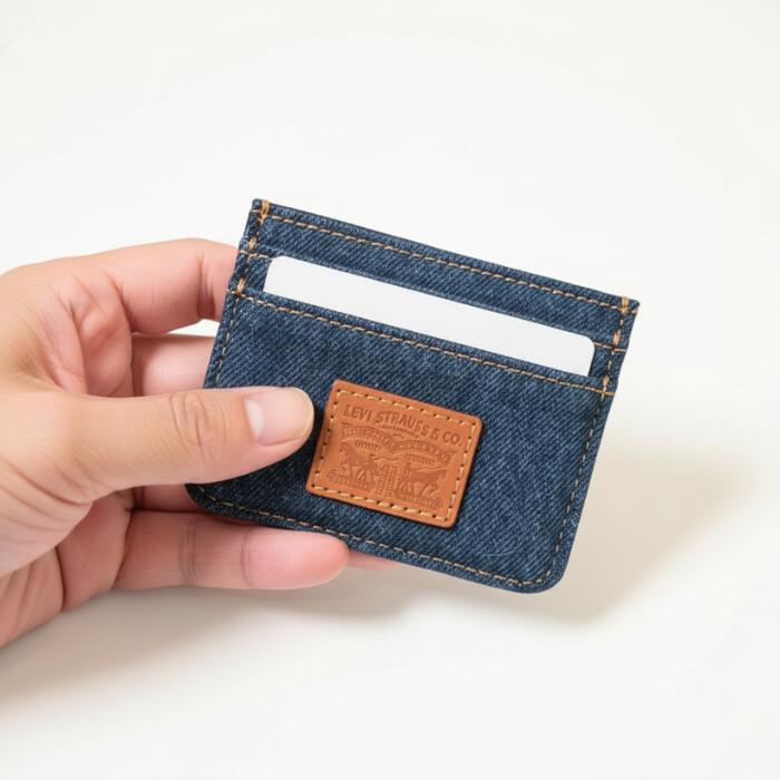 Levi’sリーバイスメンズレディースデニムカードケースユニセックス男女兼用定期入れ財布収納ジーンズ生地綿100％コットン丈夫頑丈スリムワンサイズ普段使い旅行通勤通学経年変化0020B0000