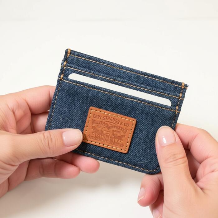 Levi’sリーバイスメンズレディースデニムカードケースユニセックス男女兼用定期入れ財布収納ジーンズ生地綿100％コットン丈夫頑丈スリムワンサイズ普段使い旅行通勤通学経年変化0020B0000