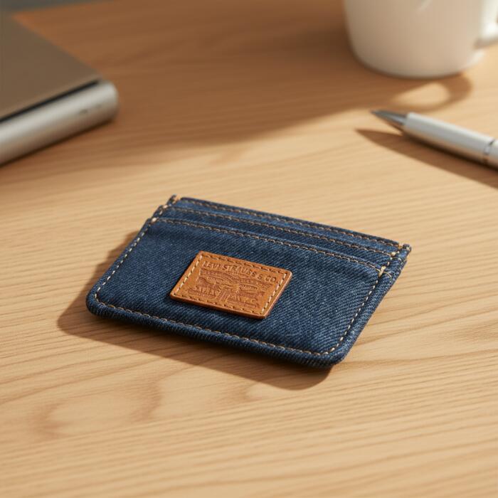 Levi’sリーバイスメンズレディースデニムカードケースユニセックス男女兼用定期入れ財布収納ジーンズ生地綿100％コットン丈夫頑丈スリムワンサイズ普段使い旅行通勤通学経年変化0020B0000