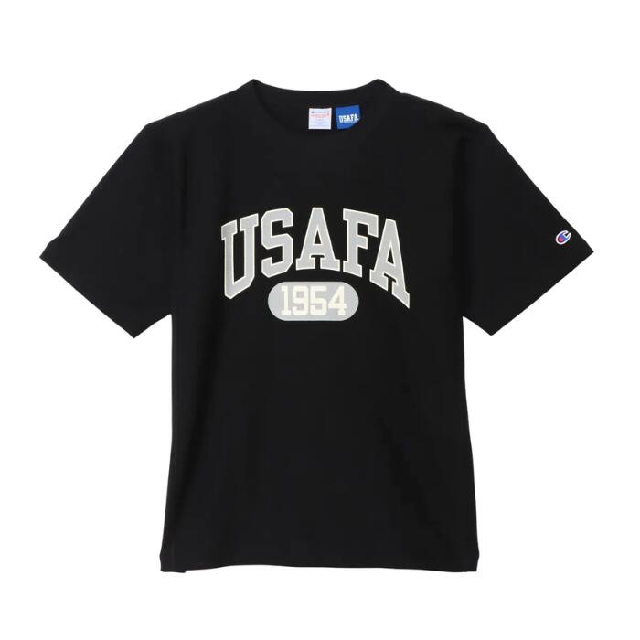 チャンピオンメンズカットソーショートスリーブTシャツ26SSリバースウィーブ男性menトップスブラック黒アメリカ綿100％コットン天竺クルーネック空軍ミリタリーREVERSEWEAVEchampionC3-D306