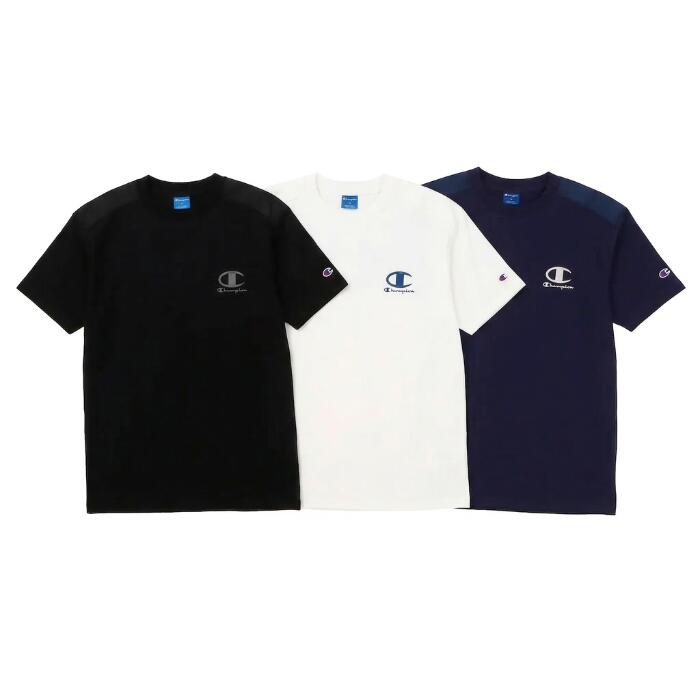 チャンピオンメンズカットソーショートスリーブTシャツ26SSスポーツサーマルワッフルブラック黒ホワイト白ネイビー紺ユニセックストップスポリエステル化繊速乾UVカット機能性championC3-DS317