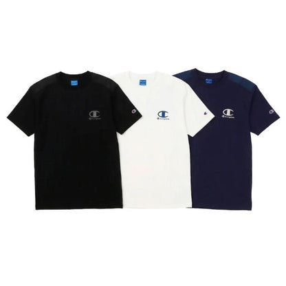 チャンピオンメンズカットソーショートスリーブTシャツ26SSスポーツサーマルワッフルブラック黒ホワイト白ネイビー紺ユニセックストップスポリエステル化繊速乾UVカット機能性championC3-DS317