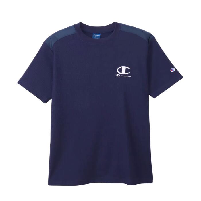 チャンピオンメンズカットソーショートスリーブTシャツ26SSスポーツサーマルワッフルブラック黒ホワイト白ネイビー紺ユニセックストップスポリエステル化繊速乾UVカット機能性championC3-DS317