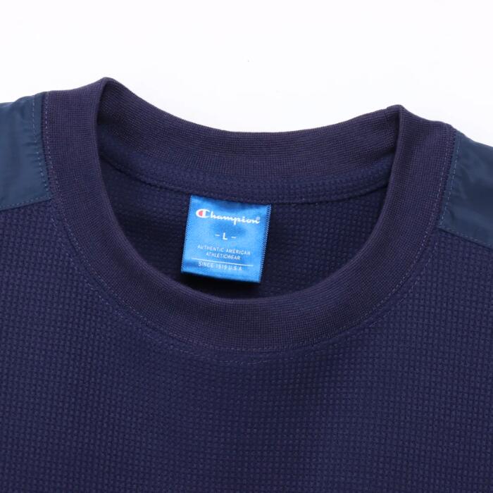 チャンピオンメンズカットソーショートスリーブTシャツ26SSスポーツサーマルワッフルブラック黒ホワイト白ネイビー紺ユニセックストップスポリエステル化繊速乾UVカット機能性championC3-DS317