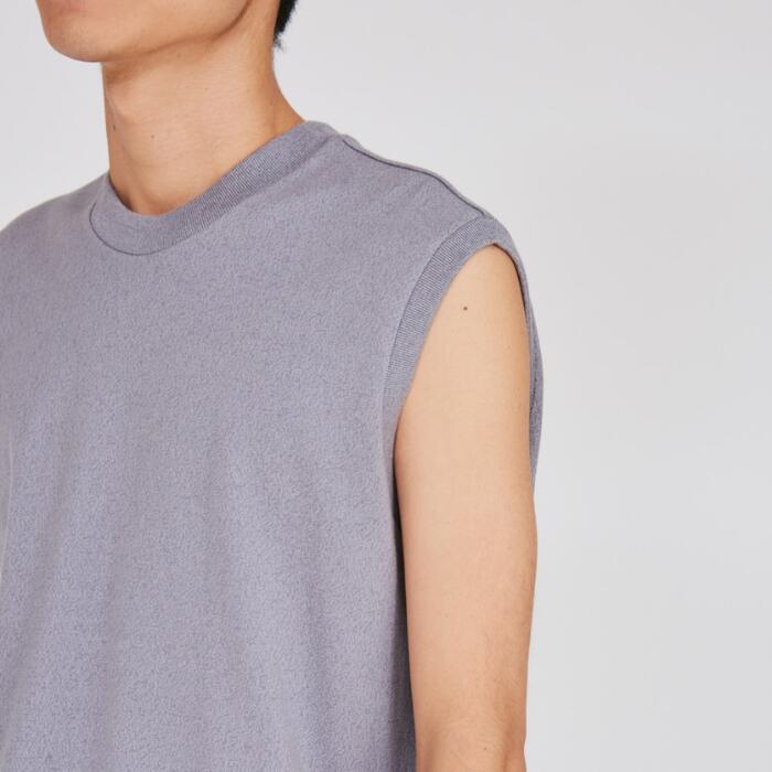 ヘインズMOKUモクTシャツノースリーブ綿100コットン丸胴グレーHanesクルーネック無地シンプル厚手メンズレディースユニセックスカットソーギフトプレゼントヘビーオンスヘビーウエイトブランドHM3-D203