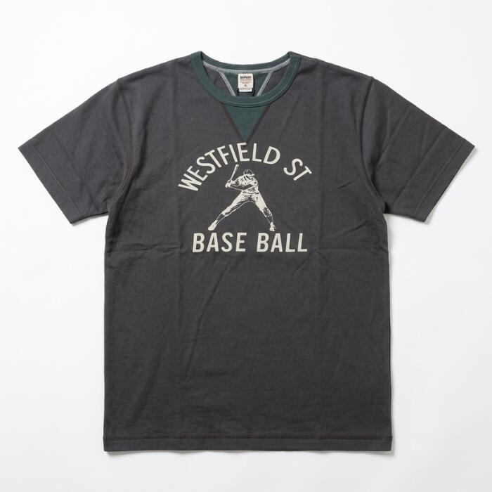 BARNSOUTFITTERSバーンズ半袖Tシャツメンズアメカジ日本製綿100丸胴COZUNコズンクルーネックヘビーウエイト両Vガゼット野球WBCMLBベースボールBR-25237BR-8145