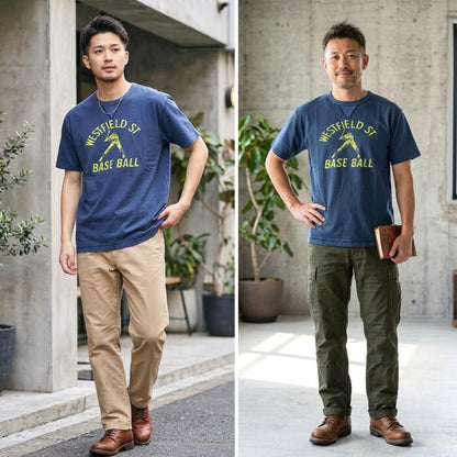 BARNSOUTFITTERSバーンズ半袖Tシャツメンズアメカジ日本製綿100丸胴COZUNコズンクルーネックヘビーウエイト両Vガゼット野球WBCMLBベースボールBR-25237BR-8145