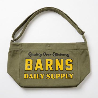 バーンズアウトフィッターズbarnsoutfittersショルダーバッグバッグメンズレディースニュースペーパーバッグユニセックスアメカジ綿100コットン大容量マチ広大きめ斜めがけ大人A4ブランドBR-26119