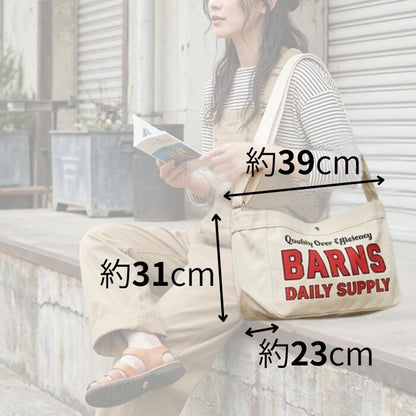 バーンズアウトフィッターズbarnsoutfittersショルダーバッグバッグメンズレディースニュースペーパーバッグユニセックスアメカジ綿100コットン大容量マチ広大きめ斜めがけ大人A4ブランドBR-26119